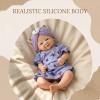 Abenduot 18Inch Vivienne Realistic Open Mouth Full Body Solid Silicone Baby Dolls Anatomically Correct Reborn Girl Dolls view 3