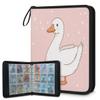 Kuquteed Cute Duck Trading Card Binder 9 Pocket 900 Cards Holder Collector Album with 50 Removable Sleeves Gifts for Boys Girls White Animal Game Sports Cards view 1