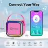 Contixo KS1A Kids Mini Karaoke Machine with LED Lights, 710H Playback, Dual Wireless Mics, Magic Voice Effects, Bluetooth Speaker for Children, Portable Singing Toy Gift for Boys & Girls, Pink view 2