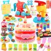 Crelloci 4 in 1 Color Dough Kitchen Creations Set, Ice Cream Noodle Hamburger Cake Maker Machine, Art Crafts Food Modeling Play Toys, Tools Kit for Boys Girls Kids Toddlers Ages 3+ (24 Colors Dough) view 1