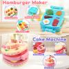 Crelloci 4 in 1 Color Dough Kitchen Creations Set, Ice Cream Noodle Hamburger Cake Maker Machine, Art Crafts Food Modeling Play Toys, Tools Kit for Boys Girls Kids Toddlers Ages 3+ (24 Colors Dough) view 4