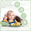 13 Pack Silicone Baby Feeding Set, BPA-Free Stainless Steel Toddler Feeding Supplies, Include Suction Plates, Baby Bowls, Silicone Fork & Spoon, and More, First Stage Baby Dish Set - 6+ Months view 4