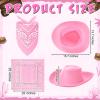 Hillban 12 Pack Cowboy Hat and Bandana, Cowgirl Hats Felt Cowboy Party Hats Bulk Western Bandanas for Party Costume(Pink) view 4