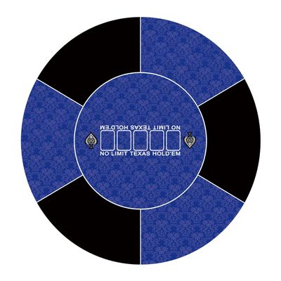 nuveti 24/31/47/55/63inch Round Poker Mat for Texas Holdem | Portable Poker Table Top with Art Deco Layout Print 6-8 Player Game Layout Mat to Play Cards, Poker Games, Blackjack, Casino