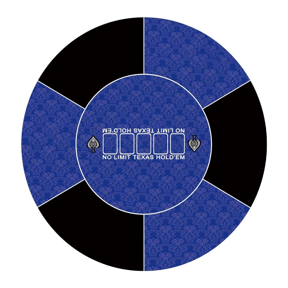 nuveti 24/31/47/55/63inch Round Poker Mat for Texas Holdem | Portable Poker Table Top with Art Deco Layout Print 6-8 Player Game Layout Mat to Play Cards, Poker Games, Blackjack, Casino