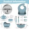 13 Pack Silicone Baby Feeding Set, BPA-Free Stainless Steel Toddler Feeding Supplies, Include Suction Plates, Baby Bowls, Silicone Fork & Spoon, and More, First Stage Baby Dish Set - 6+ Months view 4
