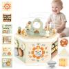 Joyreal Wooden Activity Cube - 11-in-1 Montessori Toys for 1+ Year Old Boys & Girls, Early Developmental Learning Toys for Toddlers and Kids, Ideal 1st Birthday Gift Toys for Baby(Animal Theme) view 1