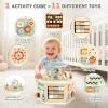 Joyreal Wooden Activity Cube - 11-in-1 Montessori Toys for 1+ Year Old Boys & Girls, Early Developmental Learning Toys for Toddlers and Kids, Ideal 1st Birthday Gift Toys for Baby(Animal Theme) view 2
