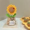 4 Pcs Positive Sunflower Gifts for Women, Mini Emotional Support Crochet Plush, Teacher Employee Appreciation Gift in Bulk, Farewell Retirement Present for Coworker Friends view 3