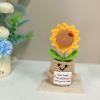 4 Pcs Positive Sunflower Gifts for Women, Mini Emotional Support Crochet Plush, Teacher Employee Appreciation Gift in Bulk, Farewell Retirement Present for Coworker Friends view 4