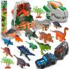 ROSEORGUN Dinosaur Toys for Kids 3-5, 12 Realistic Dinosaur Figures with a Detachable Dino Head for Scenes, Map & Transport Truck, Educational Gift Set for Boys and Girls Ages 3+ view 1
