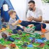 ROSEORGUN Dinosaur Toys for Kids 3-5, 12 Realistic Dinosaur Figures with a Detachable Dino Head for Scenes, Map & Transport Truck, Educational Gift Set for Boys and Girls Ages 3+ view 2