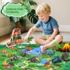 ROSEORGUN Dinosaur Toys for Kids 3-5, 12 Realistic Dinosaur Figures with a Detachable Dino Head for Scenes, Map & Transport Truck, Educational Gift Set for Boys and Girls Ages 3+ view 4