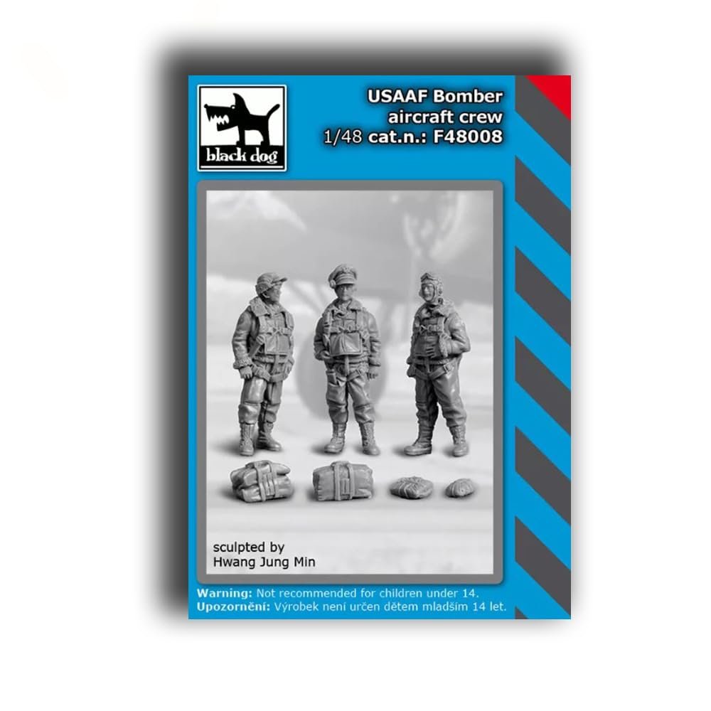 Black Dog F48008 1/48 USAAF B0mber Aircraft Crew (3 Figures)