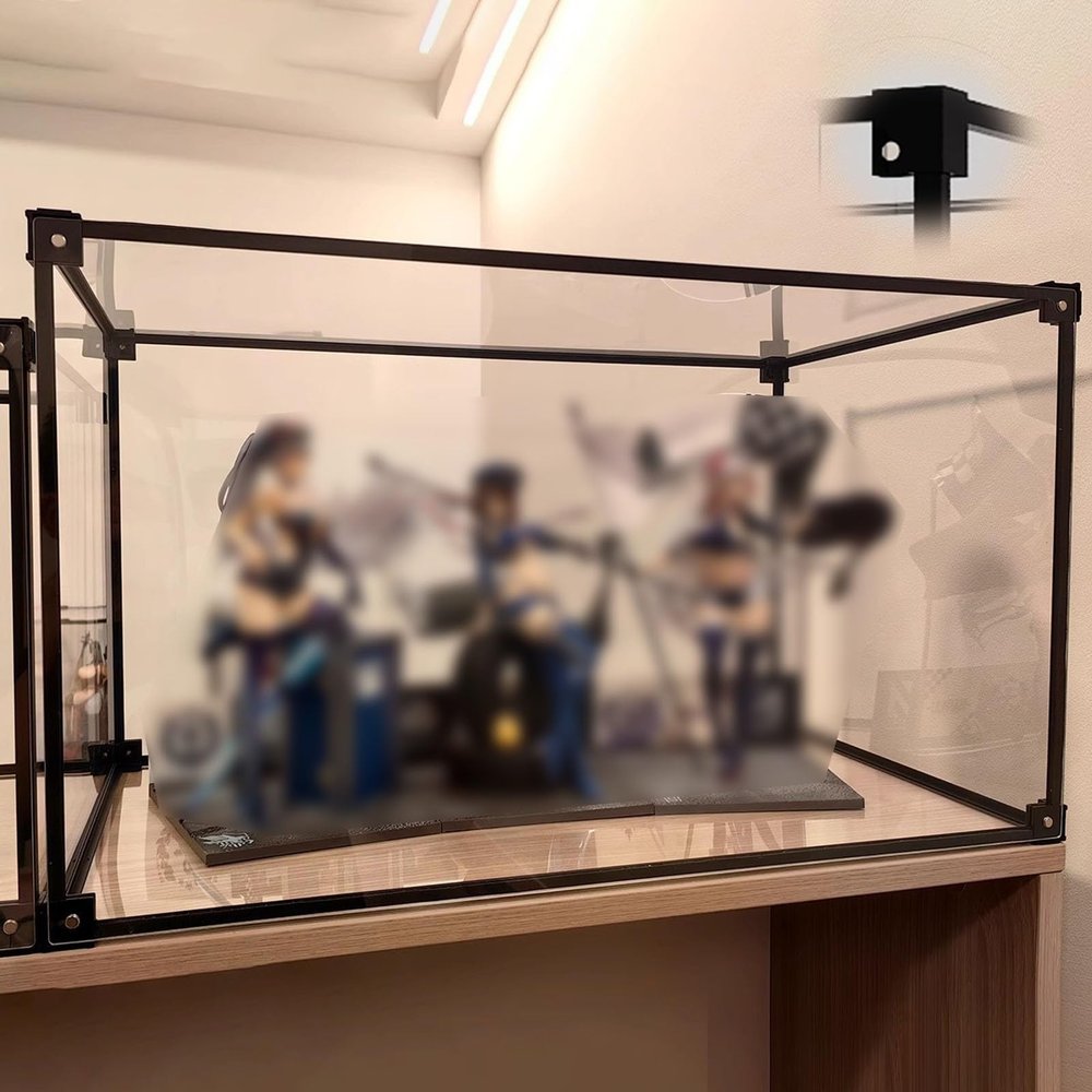 WhamtL Rectangle Showcase Clear Acrylic Display Case, Dust Cover 8 12 16 20 22in Alternative Glass Boxes, Collectible Show Box for Figures Miniatures(40x25x25cm(16x10x10in))
