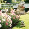 Animal Statues - Tiny Cute Resin Alligator Garden Statue - Garden Sculptures for Desktop Family Son Daughter Boys Girls Patio Backyard Friends Parties view 2
