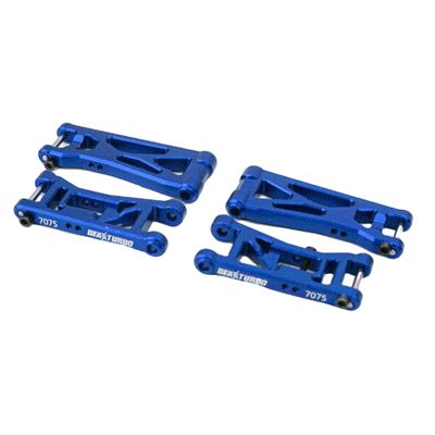 BEAXTURBO Racing Upgrade Parts R/C CNC 7075 Aluminum Front & Rear Lower Arms for LOSI 1/24 Micro-B LOS-1768 (Blue)