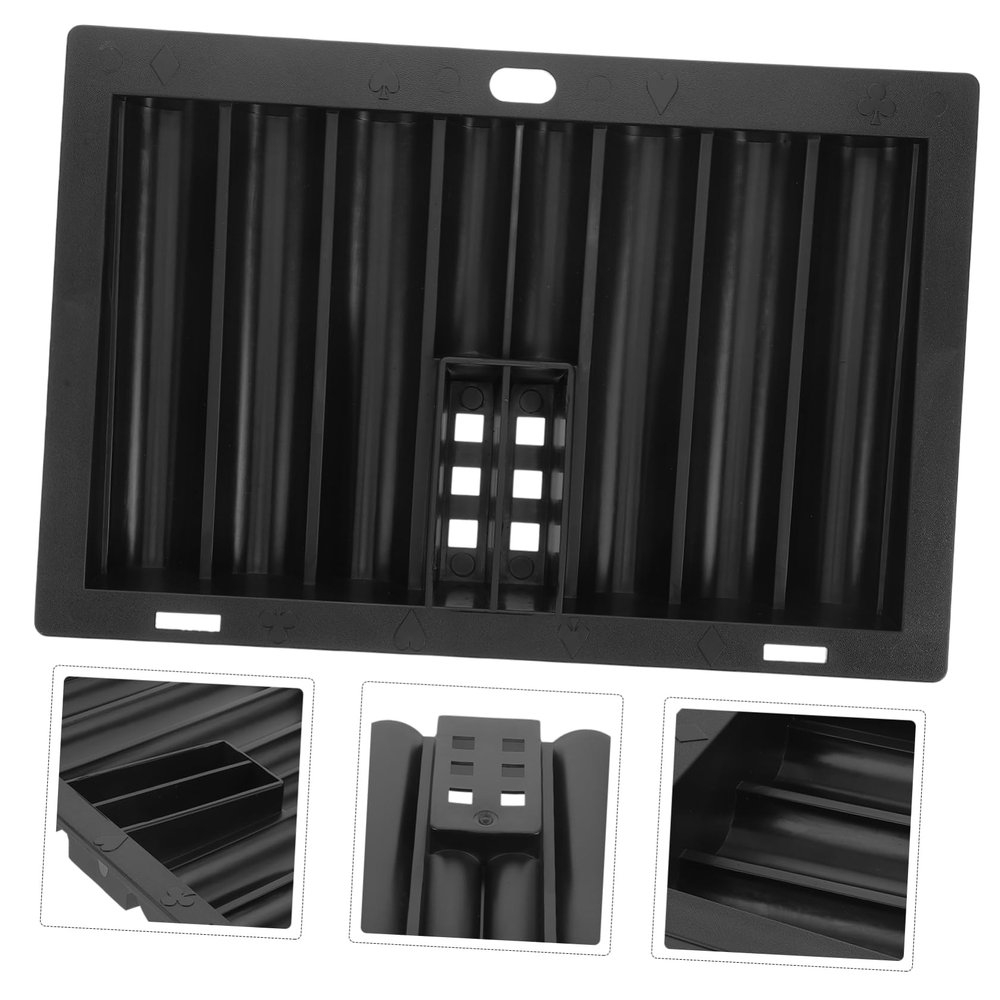 VICASKY 350pieces Convenient Poker Chip Tray Poker Chip Display Case Holder Portable Box Case Empty for Board Game Table