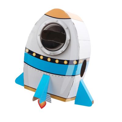 Hisxrcal Rocket with Cardboard Box Model, Space Birthday Party Supplies, Space Birthday Decoration for Kids, Rocket