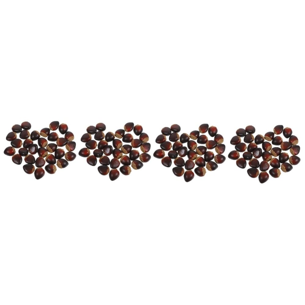 Cabilock 4sets Realistic Foam Chestnut Decor Fake Food Prop for Photography Lifelike Nuts for Home Office Display Fall Harvest Decorations Easy to Clean 30pcs*4