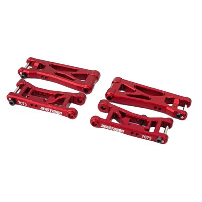 BEAXTURBO Racing Upgrade Parts R/C CNC 7075 Aluminum Front & Rear Lower Arms for LOSI 1/24 Micro-B LOS-1768 (red)