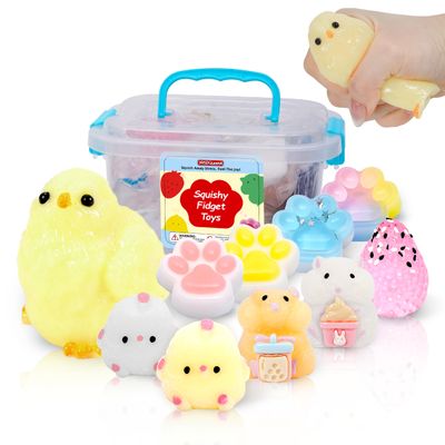 10 Pack Taba Squishies with Toy Box & Cute Stickers, Kawaii Squishy Stress Relief Toys Party Favors for Kids 4-8 8-12, Squishy Sensory Fidget Toys for Kids Easter Gifts Easter Basket Stuffers