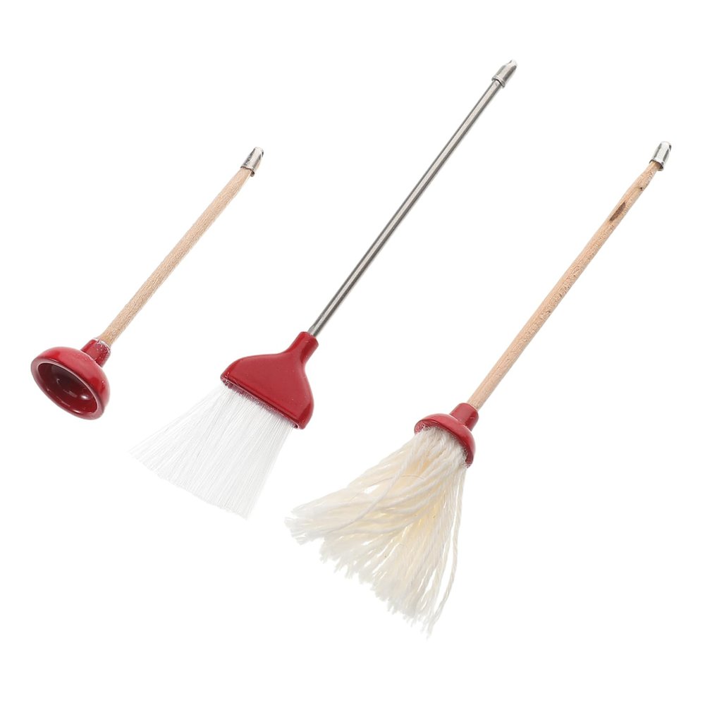 ERINGOGO 1 Set Dollhouse Mini Cleaning Set Broom Mop Toilet Plunger Realistic Bathroom Accessories for Miniature Home Decor for Dolls House Enthusiasts