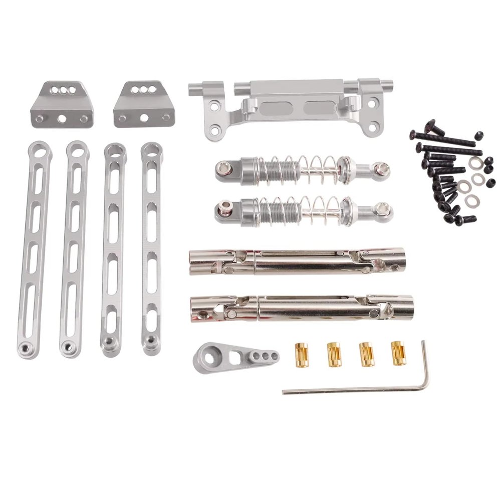Rc Special Shock Absorber for MN for MN78 for MN82 for MN168 1/12 Metal Rod Shock Absorber Transmission Shaft Set RC Car Tracked Vehicle Parts Accessories Replacement(Silver)
