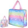 Gatuida Miniature Doll Clothes Storage Bag, Portable Unicorn Doll Accessories Pouch Tote Bag with Handle for Dollhouse Decoration, 9.64 x 8.66 x 3.14 Inch view 1