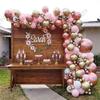 101pcs Chrome Rose Gold Balloons Garland Arch Kit Pink White Ballon for Shower Wedding Birthday Christma Party Decor view 3