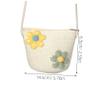BCOATH Kids Woven Shoulder Bag: Cute Girls Crossbody Purse - Adorable Flowers Embellishment Woven Purse for Outdoor Activities and Travel view 2