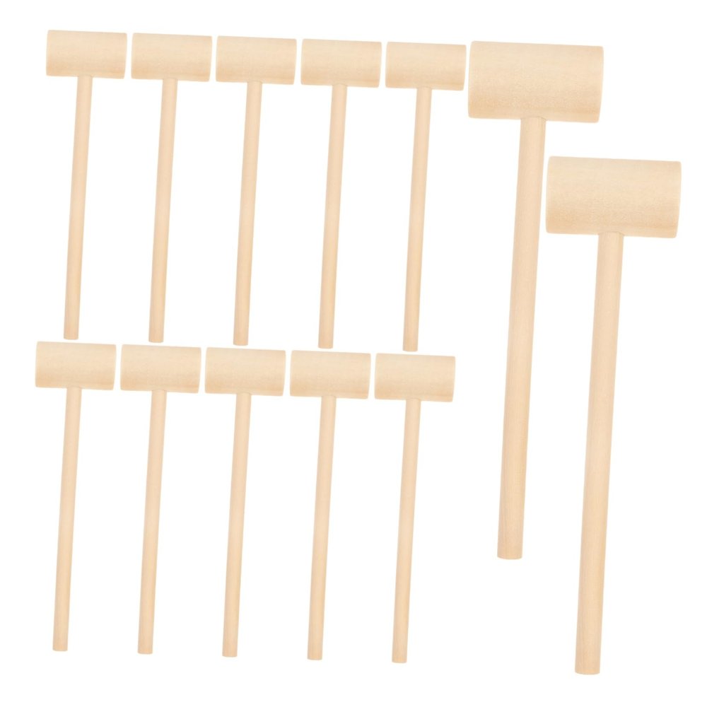 VOSAREA 12Pcs Mini Mallet for Safe Gavel Hammer for Boys and Solid Wood Construction Montessori Promotes and Coordination