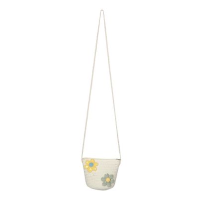 Toddmomy Little Girls Beach Crossbody Bag: Chic Woven Purse for Kids - Adorable Summer Beach Shoulder Bag with Flowers for Summer Vacations