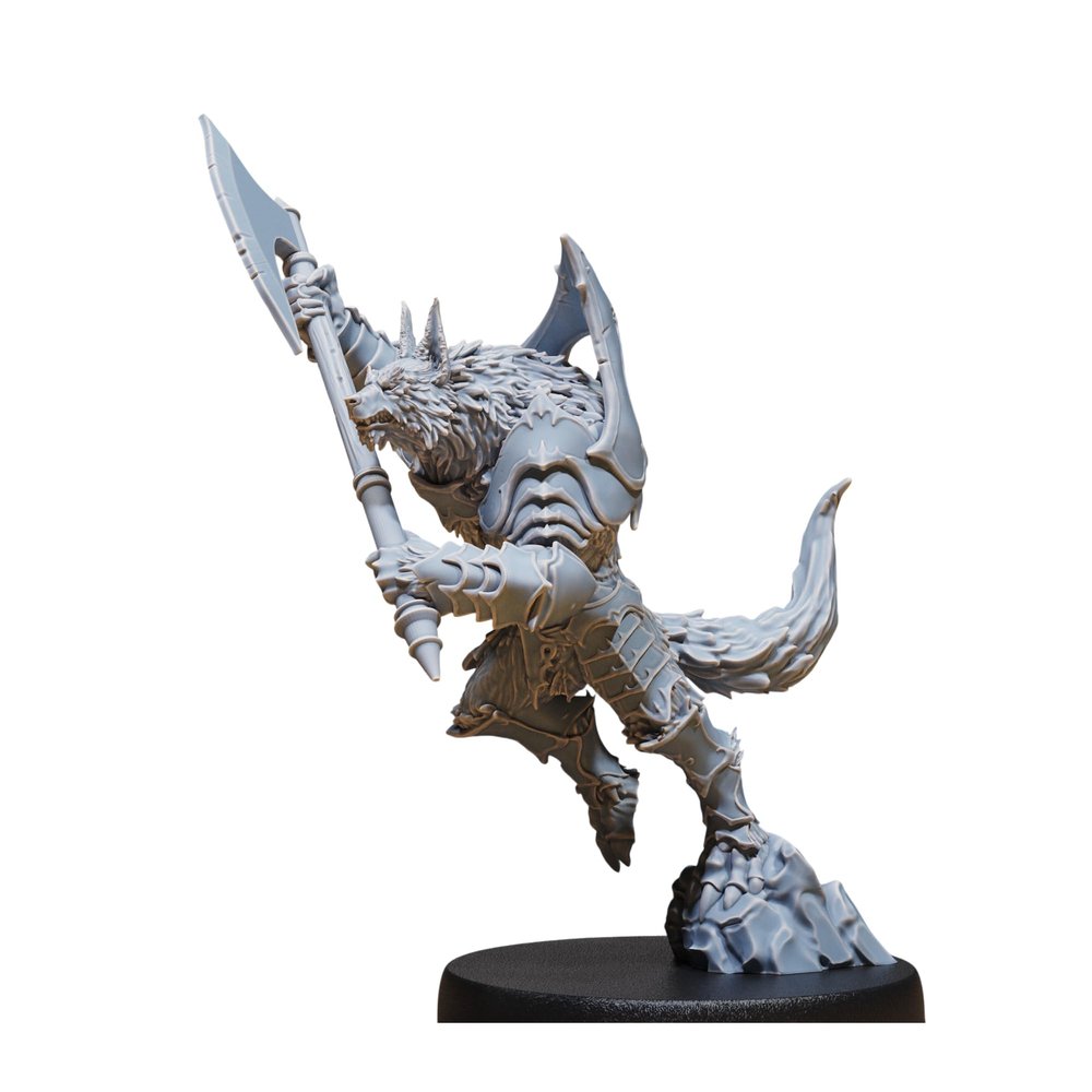 Unpainted DND Werewolf Warrior Axe Miniature Figurine, Tabletop Gaming Collectible, Fantasy World, Ideal Gift for Dungeon Masters and Collectors - Designed by Epic Miniatures