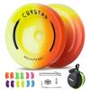 Yoyo K2 Crystal - Professional Responsive Yoyo for Kids Beginners, Dual Function Yo Yo for Adults Advanced + Extra Unresponsive Bearing + 12 Yo-yo Strings + Storage Bag + Removal Tool ( Yellow Red) view 1