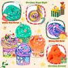 Joytry Christmas Stocking Stuffers, 4 Pack Butter Slime Balls Kit for Kids, Surprise Christmas Slime Gift with Cute Polar Bear Add-ins, Vibrant Colors, Non-Sticky Stress Relief Toy for Girls Boys view 3
