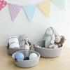 100% Natural Jute mini rope paper storage Round hamper nursery Basket for Living Kitchen, Office, Drawing Room, kitchen, office (GREY SET OF 3) view 2