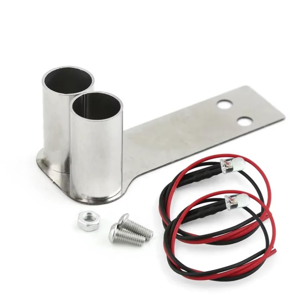 for Axial for SCX10 90047 for Traxxas 1/10 1PCS Stainless Steel Exhaust Pipe Modified with Light Upgrade Part RC Drift Car Model Accessories Rc Car Headlamps Lights(C Light)
