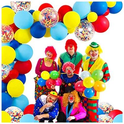 104Pcs/lot Circus Balloons Garland Red Yellow Blue Confetti Balloon Arch for Carnival Shower Wedding Birthday Party Decor
