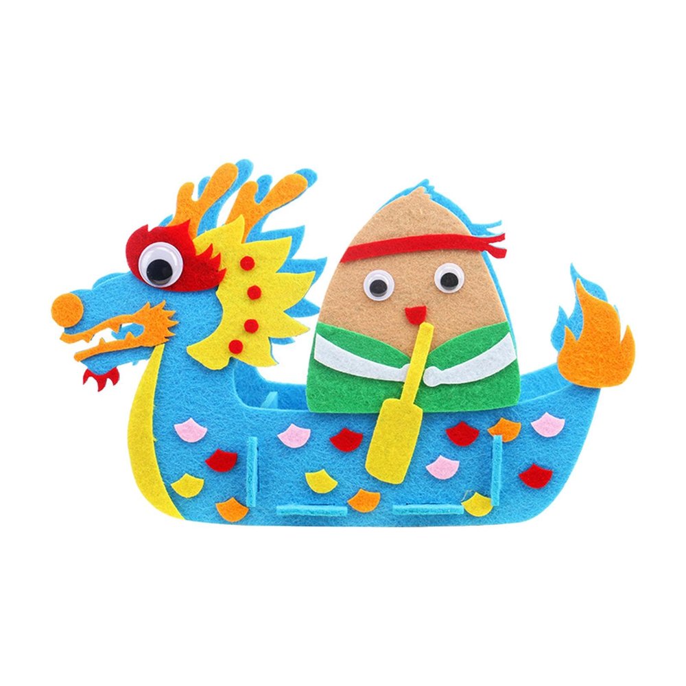 DIY Non-Woven Toy Handcraft Dragon Boat for Girls, Rice Dumplings