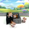 4pcs Cute 3D Printed Baby Husky Chibi Edition Dog with Dog House, Articulated Baby Husky Toy, Posable and Movable Head and Joints Animal, Fidget ADHD Autism Toy CH001-BRN-GH view 2