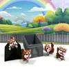 4pcs Cute 3D Printed Baby Husky Chibi Edition Dog with Dog House, Articulated Baby Husky Toy, Posable and Movable Head and Joints Animal, Fidget ADHD Autism Toy CH001-BRN-GH view 3