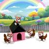 4pcs Cute 3D Printed Baby Husky Chibi Edition, 3D Printred Dog House, Articulated Baby Husky Toy, Posable and Movable Head and Joints Animal, Fidget ADHD Autism Toy CH001-BRN-PH view 1