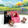 4pcs Cute 3D Printed Baby Husky Chibi Edition, 3D Printred Dog House, Articulated Baby Husky Toy, Posable and Movable Head and Joints Animal, Fidget ADHD Autism Toy CH001-BRN-PH view 2