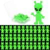 30 Pcs Mini Alien Figures Glow in The Dark, Small Luminous Little Tiny Alien Figurines Bulk for Halloween Party Favors Candy Bag Stuffers Space Party Fillers view 1