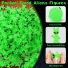30 Pcs Mini Alien Figures Glow in The Dark, Small Luminous Little Tiny Alien Figurines Bulk for Halloween Party Favors Candy Bag Stuffers Space Party Fillers view 3