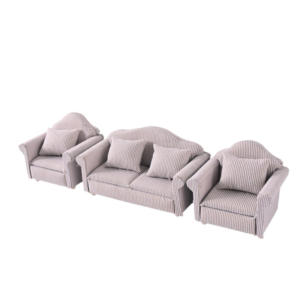 1/12 Scale Miniature Sofa for Dollhouse Decoration, Style C