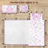 Primlect Toddler Nap Mat with Removable Pillow and Flannel Blanket, Portable Sleep Bag for Kids, Easy to Roll up, Washable, Perfect for Daycare, Preschool, Girls, 3-6 Years (Butterfly) view 4