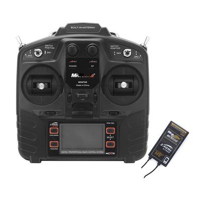 Universal 2.4G 8CH Remote Control Transmitter and Receiver System for RC Aircraft Fixed-Wing Helicopter and Drone Compatibility(Right Hand)