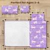 Primlect Toddler Nap Mat with Removable Pillow and Flannel Blanket, Portable Sleep Bag for Kids, Easy to Roll up, Washable, Perfect for Daycare, Preschool, Girls, 3-6 Years (Purple) view 4